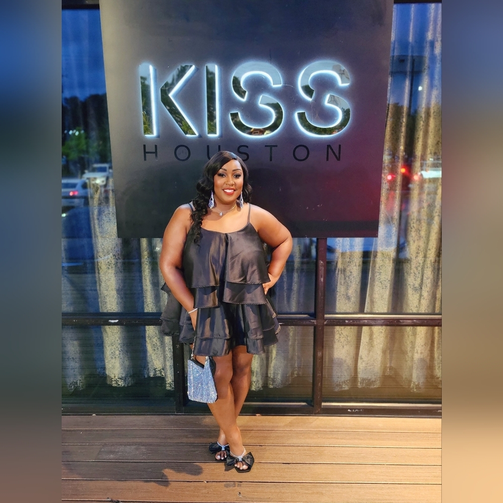 Stylish Black Ruffled Dress